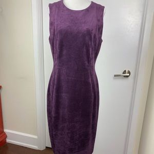 Calvin mid length suede purple dress